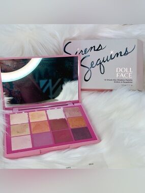 Doll Face 12 shade eyeshadow palette Sirens & Sequins shimmery shine